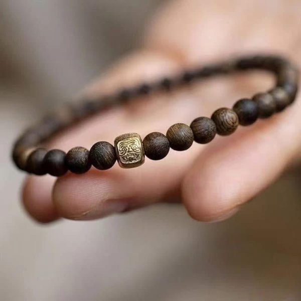 Agarwood Bracelet Mix Charm Dragon Lucky , Bead Size 6mm , Agarwood Bangles For Women - 图片 2