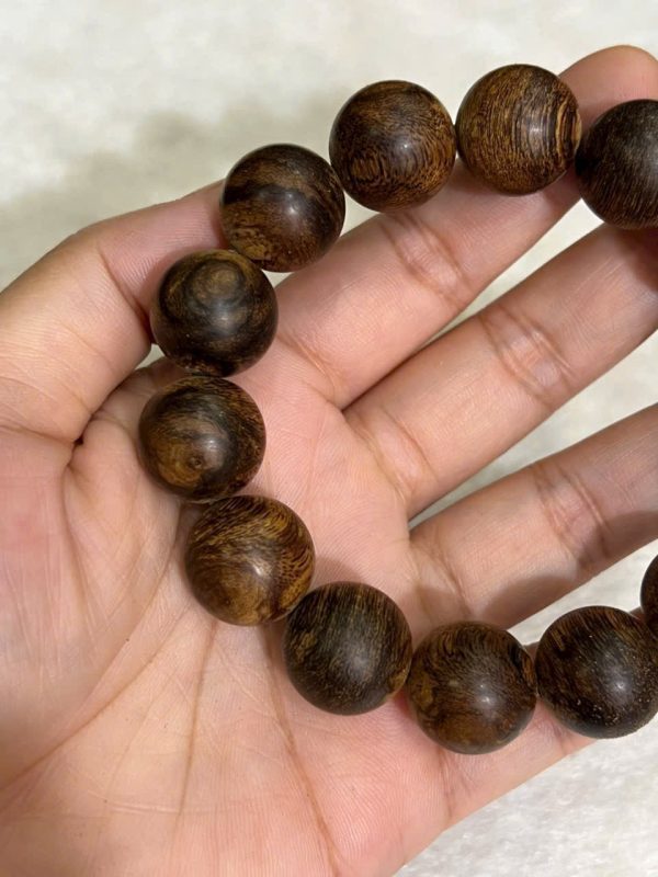 Wild Philippinse Agarwood Bracelet, Agarwood From Agusan Forest, Rare And only 1 , Weight Almost Sinks In Water - 图片 3