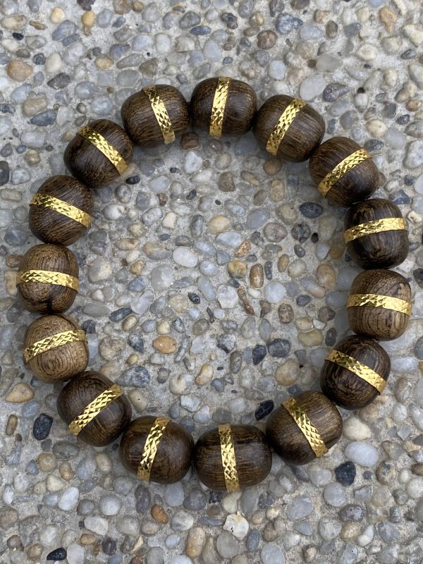 Agarwood Bracelet Wrapped Gold 18k- Real Gold, Super Grade Agarwood,  jewelry bracelet , Bangles luxyry,Have Certificate Real Gold - 图片 5