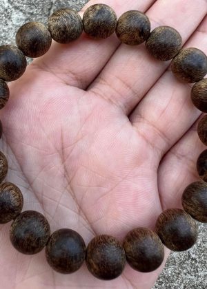 Agarwood Bracelet From Tarakan Island , Agarwood Indonesia , Strong Aroma , Size 10mm m, Dark Beads, Only 1