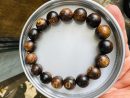 Vietnamese Agarwood Bracelet , Sinking Agarwood Beautiful Agarwood Grain , Black Bead Agarwood