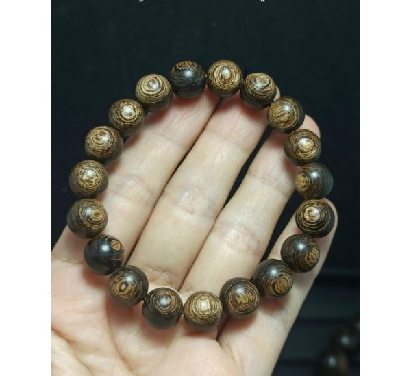 Vietnamese Agarwood Bracelet , Sinking Agarwood Beautiful Agarwood Grain , Black Bead Agarwood