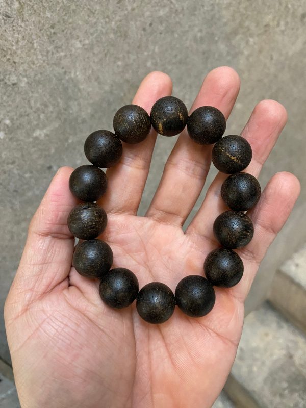 Vietnamese Agarwood Bracelet , Agarwood Black Beads ,Super Strong Aroma , Sinking Agarwood Bead. - 图片 4