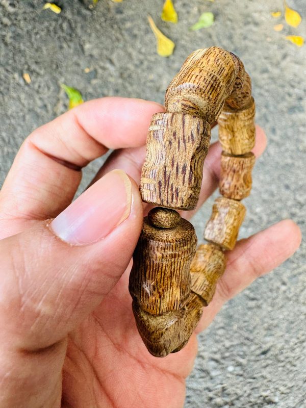 Nha Trang Agarwood Bracelet, Agarwood From Vietnamese , Very Oil Agarwood, Style Bead Barrel - 图片 4