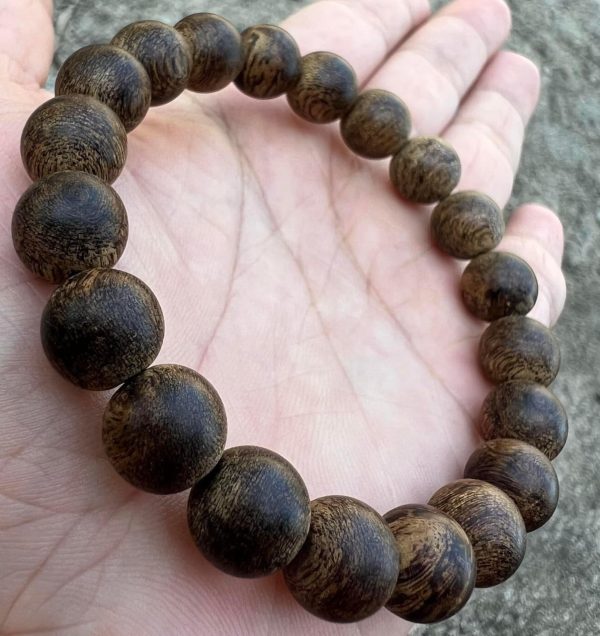 Agarwood Bracelet From Tarakan Island , Agarwood Indonesia , Strong Aroma , Size 10mm m, Dark Beads, Only 1 - 图片 2