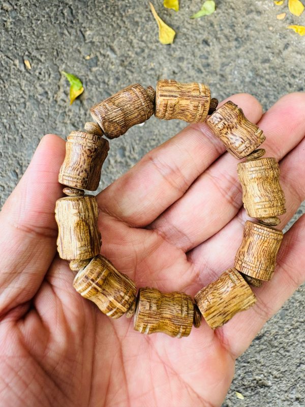 Nha Trang Agarwood Bracelet, Agarwood From Vietnamese , Very Oil Agarwood, Style Bead Barrel - 图片 3