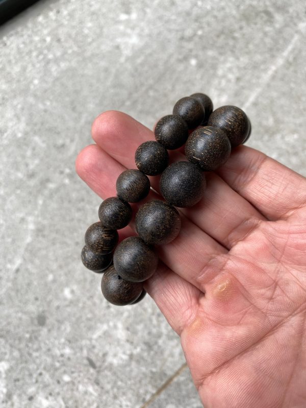 Vietnamese Agarwood Bracelet , Agarwood Black Beads ,Super Strong Aroma , Sinking Agarwood Bead. - 图片 5