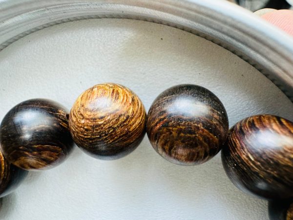 Vietnamese Agarwood Bracelet , Sinking Agarwood Beautiful Agarwood Grain , Black Bead Agarwood - 图片 4