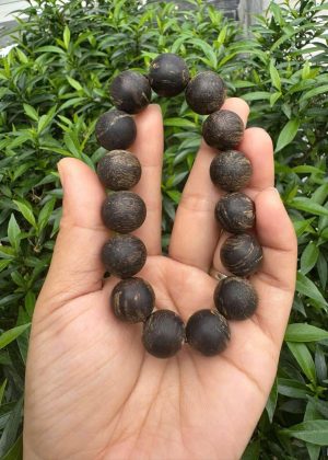 100% Bead Sinking Agarwood Bracelet , Wild Agarwood Bracelet Sinking 14mm, Very Rare Agarwood , Agarwood Weight 24,2gram
