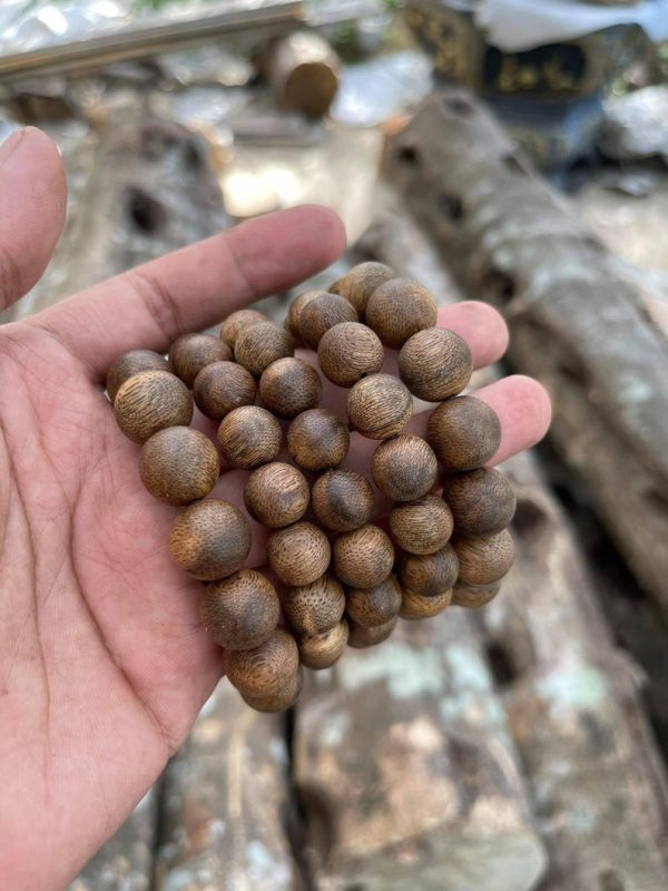 Cambodia Wild Agarwood Bracelet- From Pursat Fores,Super Grade,Real Agarwood Beaded - 图片 2