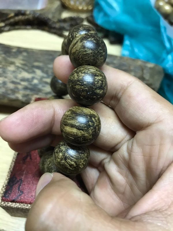Vietnamese Wild Agarwood Bracelet Beads - Figure Flower - Grade AAA - 图片 5