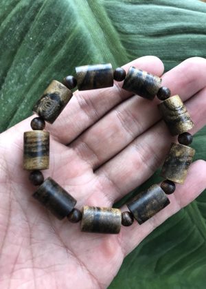 Indonesia Agarwood Bracelets (Cylindrical) - Grade AAA , Natural Agarwood, Black Agarwood
